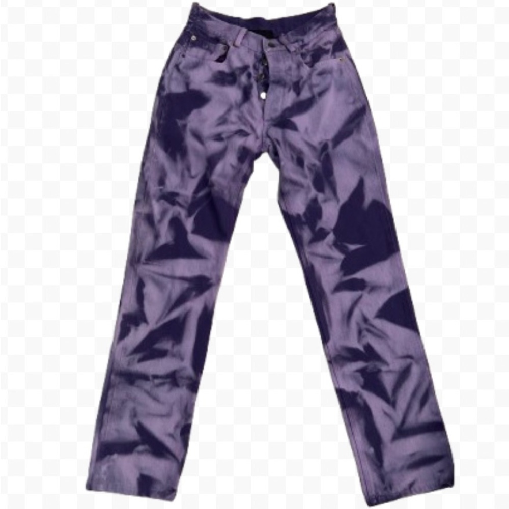 Assembly The Label Purple Tie Dye Button Fly Straight Denim Jeans Size XS